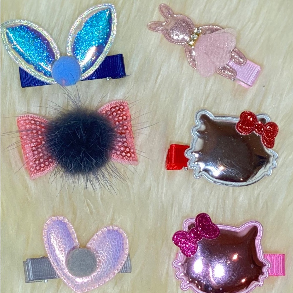 Girl Accessories Hair Clips 6 Piece Bundle